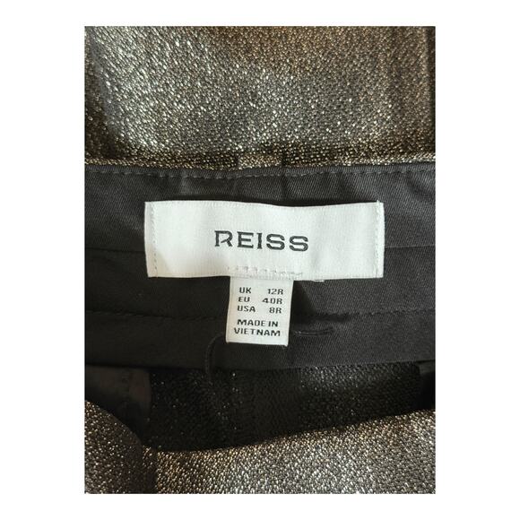 Reiss Sienna Sparkle Tapered Trousers pants gold size 8 - Picture 4 of 6